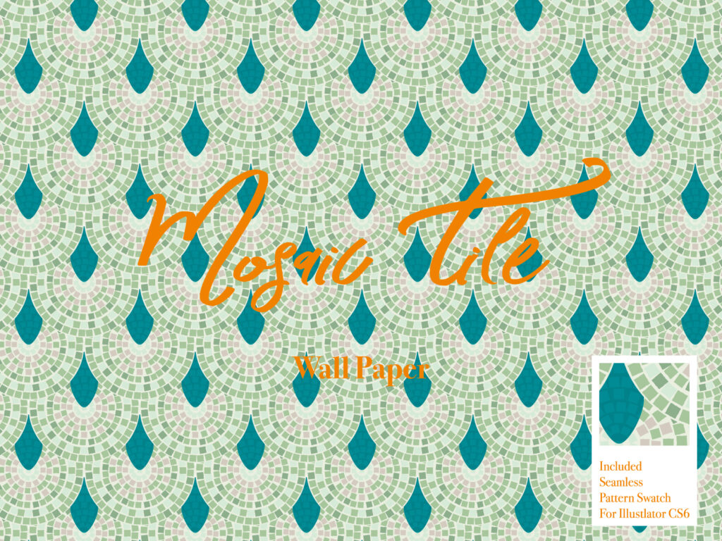 ストックイラストサイト配布用イラスト。モザイクタイル風イラスト2。