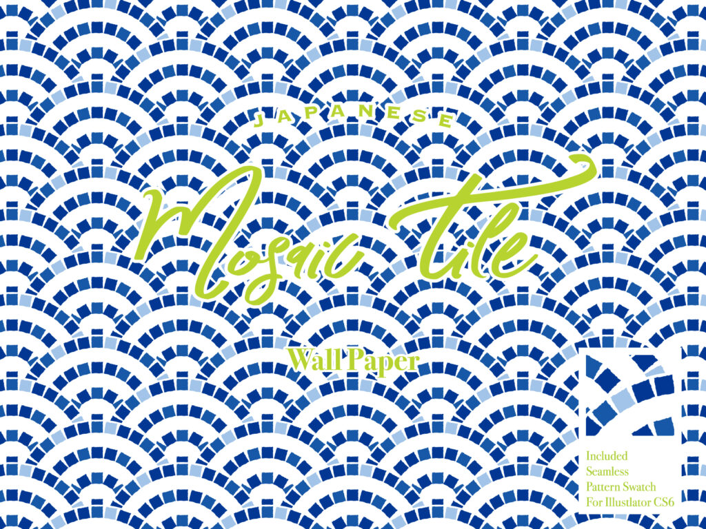 ストックイラストサイト配布用イラスト。モザイクタイル風イラスト3。